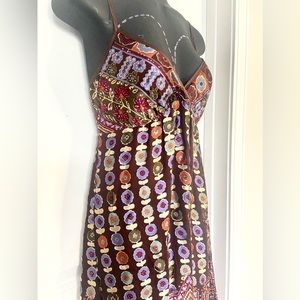 Anna Paul strap Wd shoulders silk midi dress